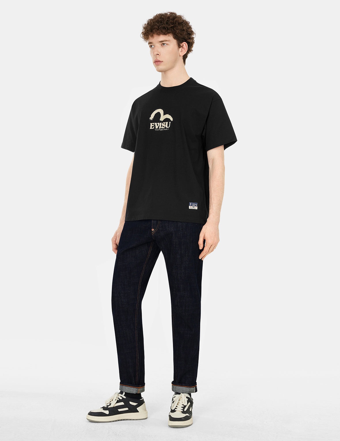 Seagull and Logo Brocade Appliqué Carrot Fit Jeans #2017 - 3