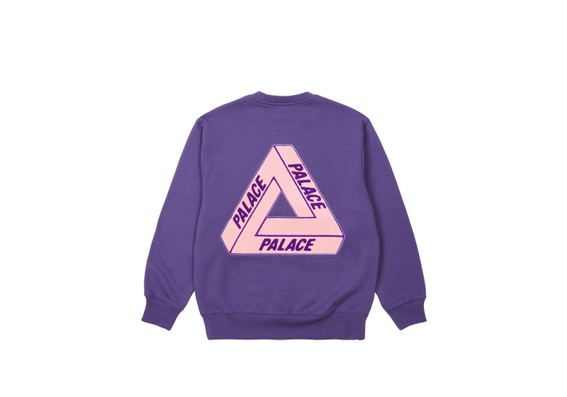 PALACE FLEECE TRI-FERG CREW PERFECT PURPLE outlook