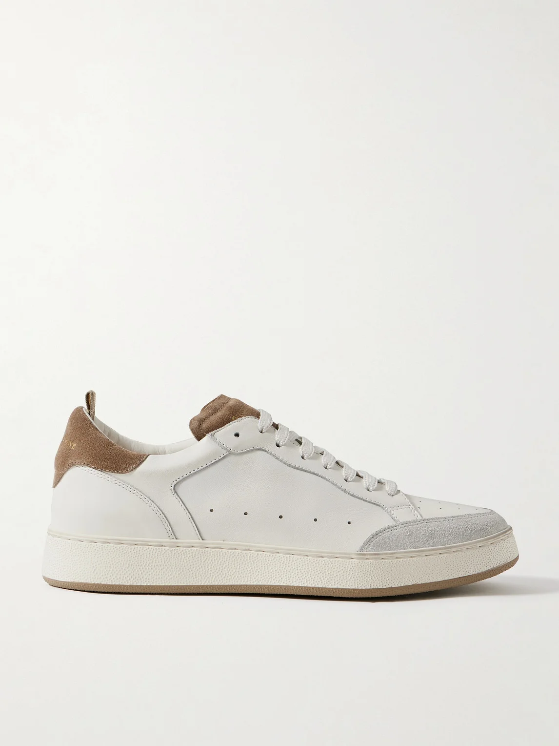 The Answer 001 Distressed Suede-Trimmed Leather Sneakers - 1