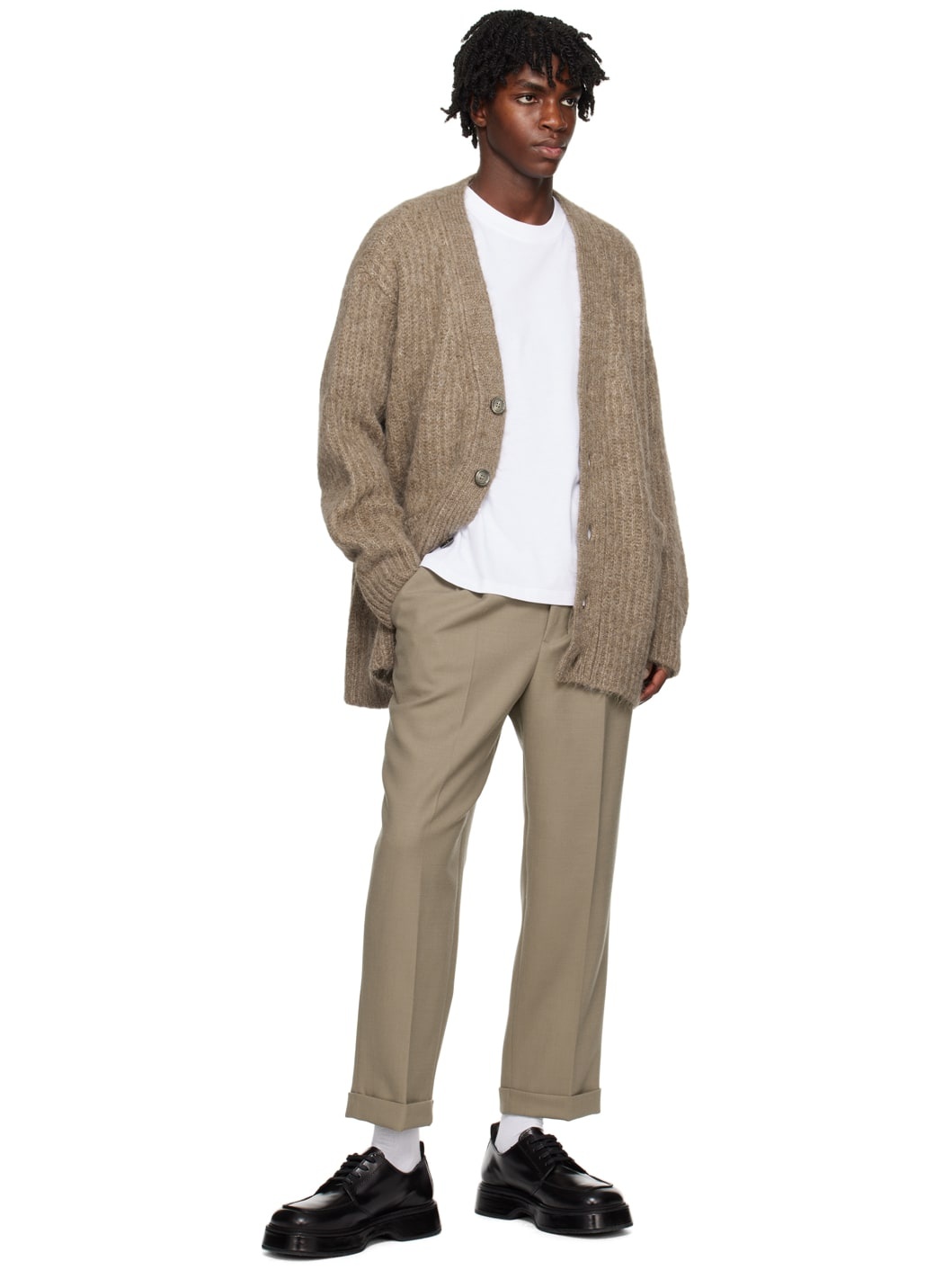 Taupe Carrot-Fit Trousers - 4