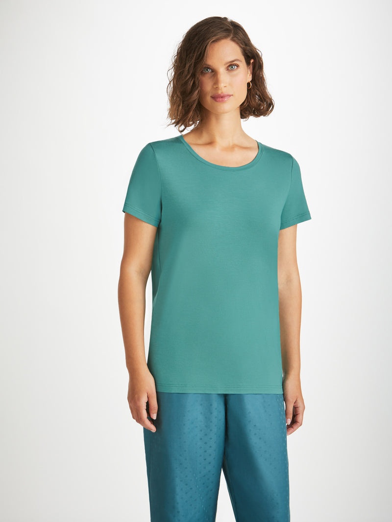 Women's T-Shirt Lara Micro Modal Stretch Teal - 5