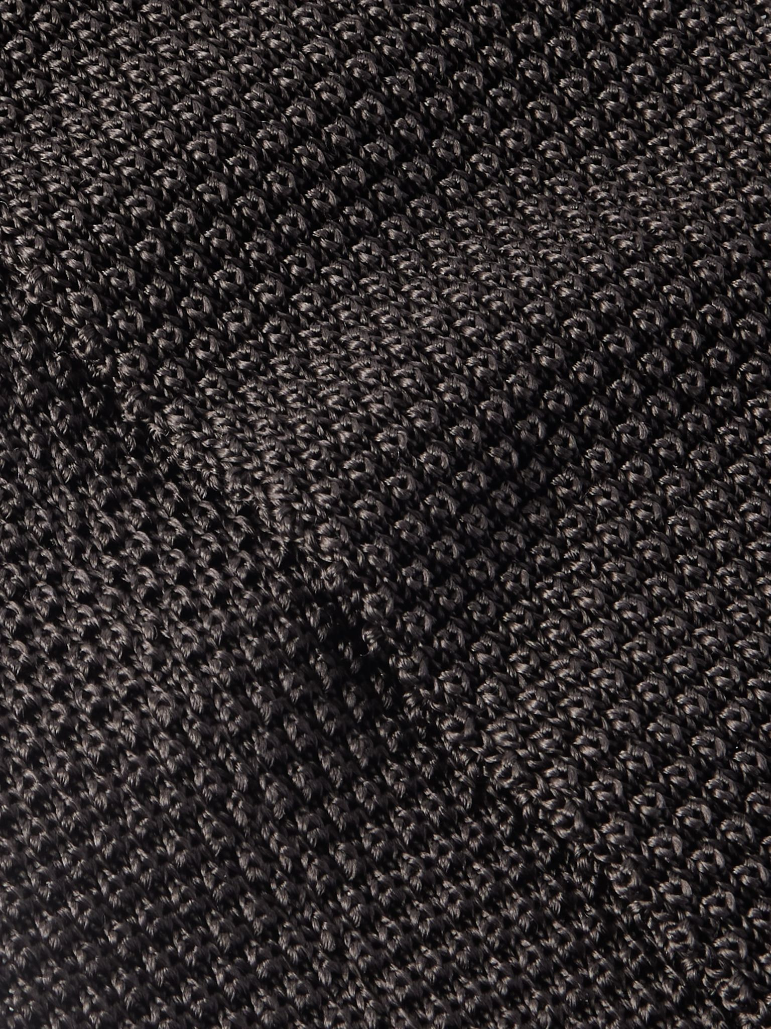 6cm Knitted Silk Tie Brown - 3