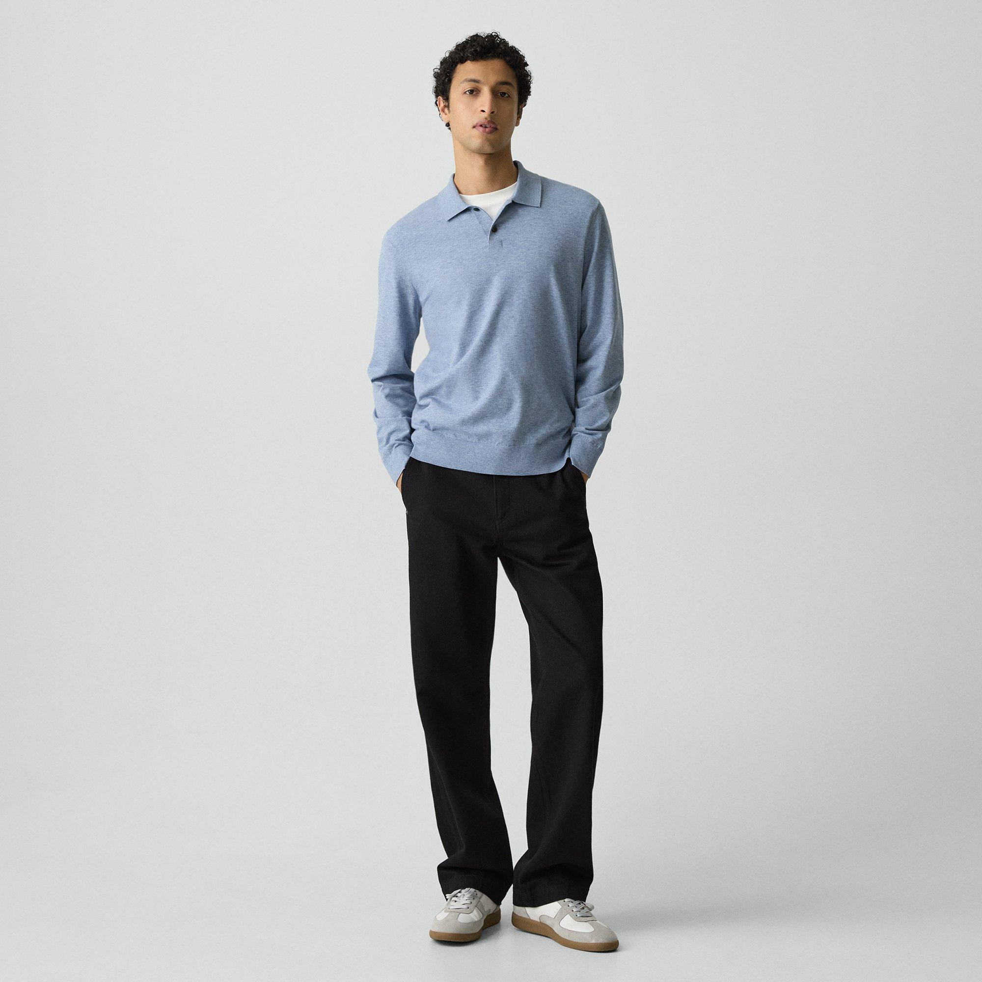 Goris Long-Sleeve Polo Shirt in Light Bilen - 6
