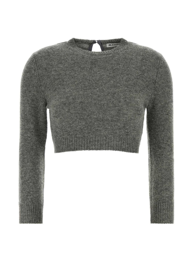 cropped ribbed-knit sweater 1