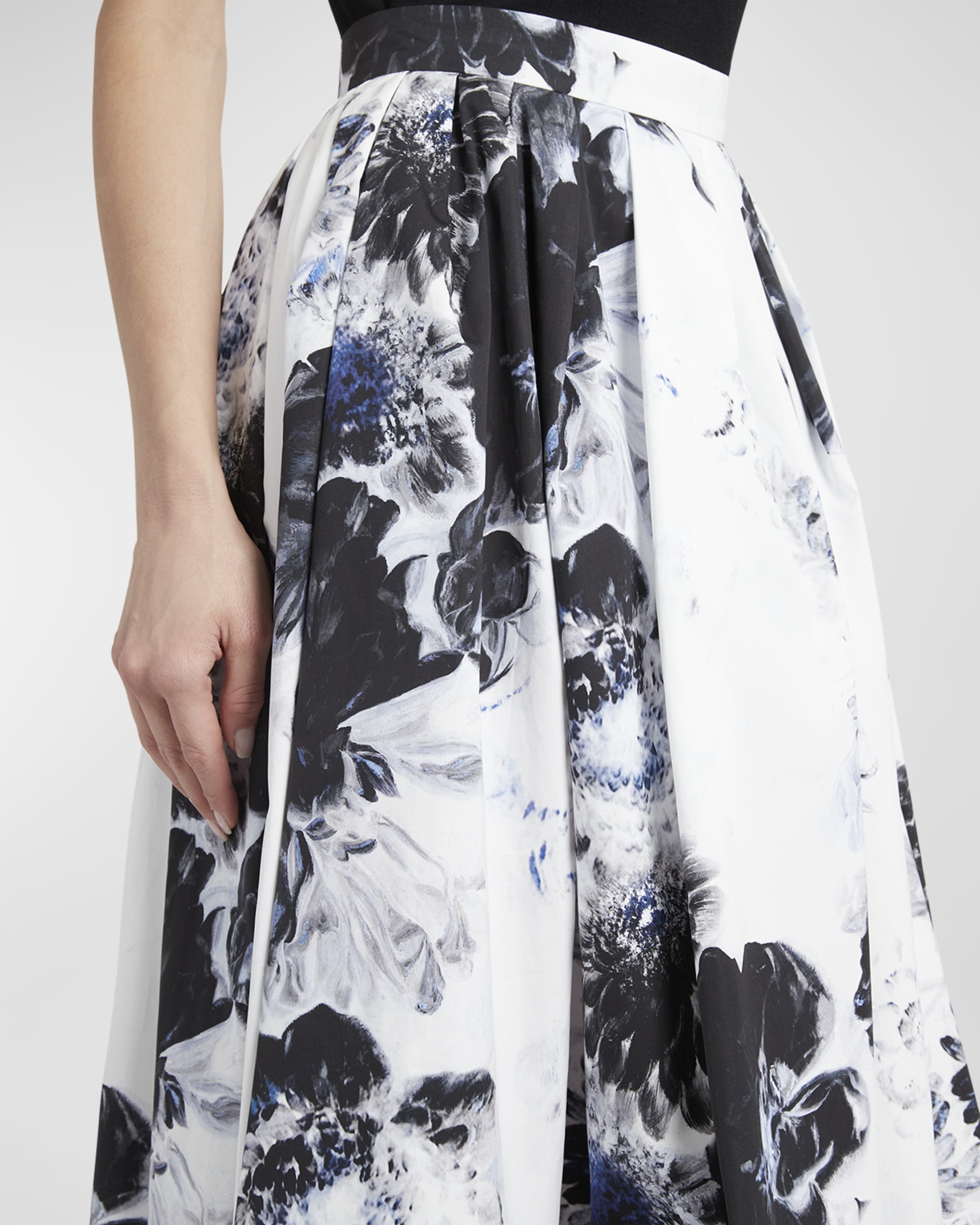 Floral-Print Midi Circle Skirt - 6