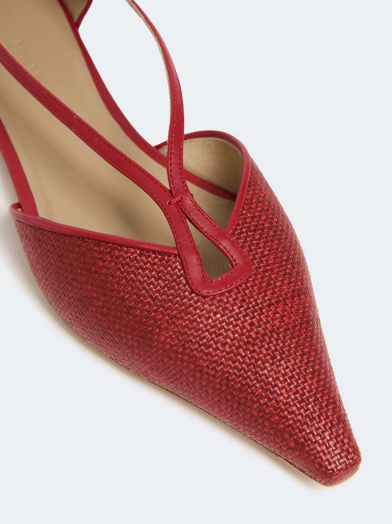 VOLPINO Raffia-look basketweave ballet flats - RED 3