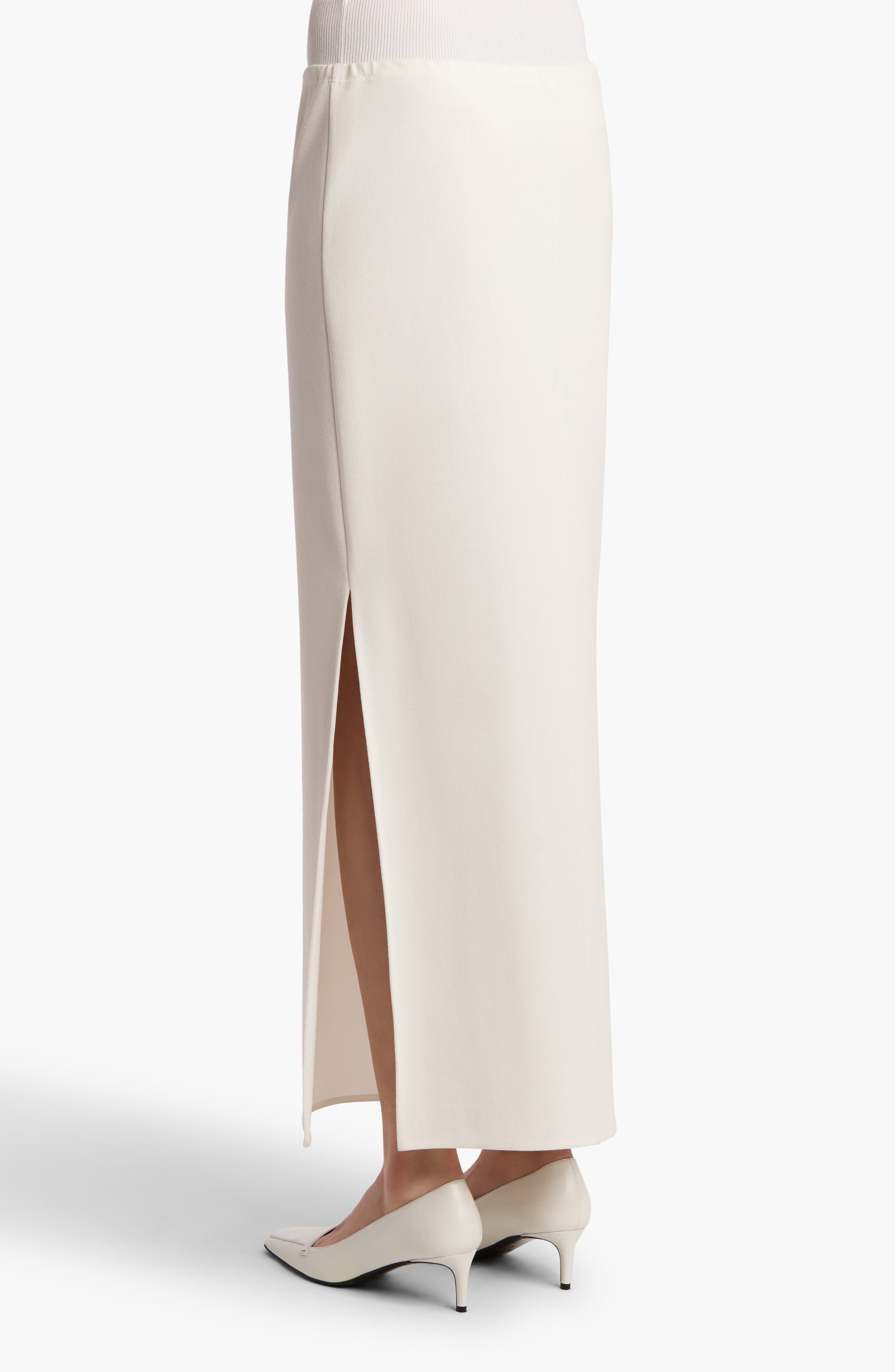 Khaite Lilith Compact Crepe Jersey Maxi Skirt in Chalk at Nordstrom - 2