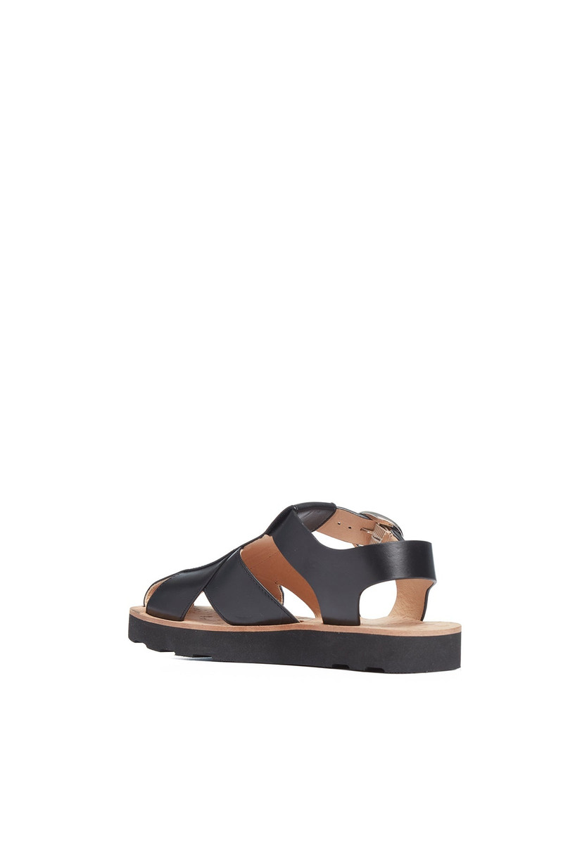GABRIELA HEARST Horatio Flat Sandal in Black Nappa Leather outlook