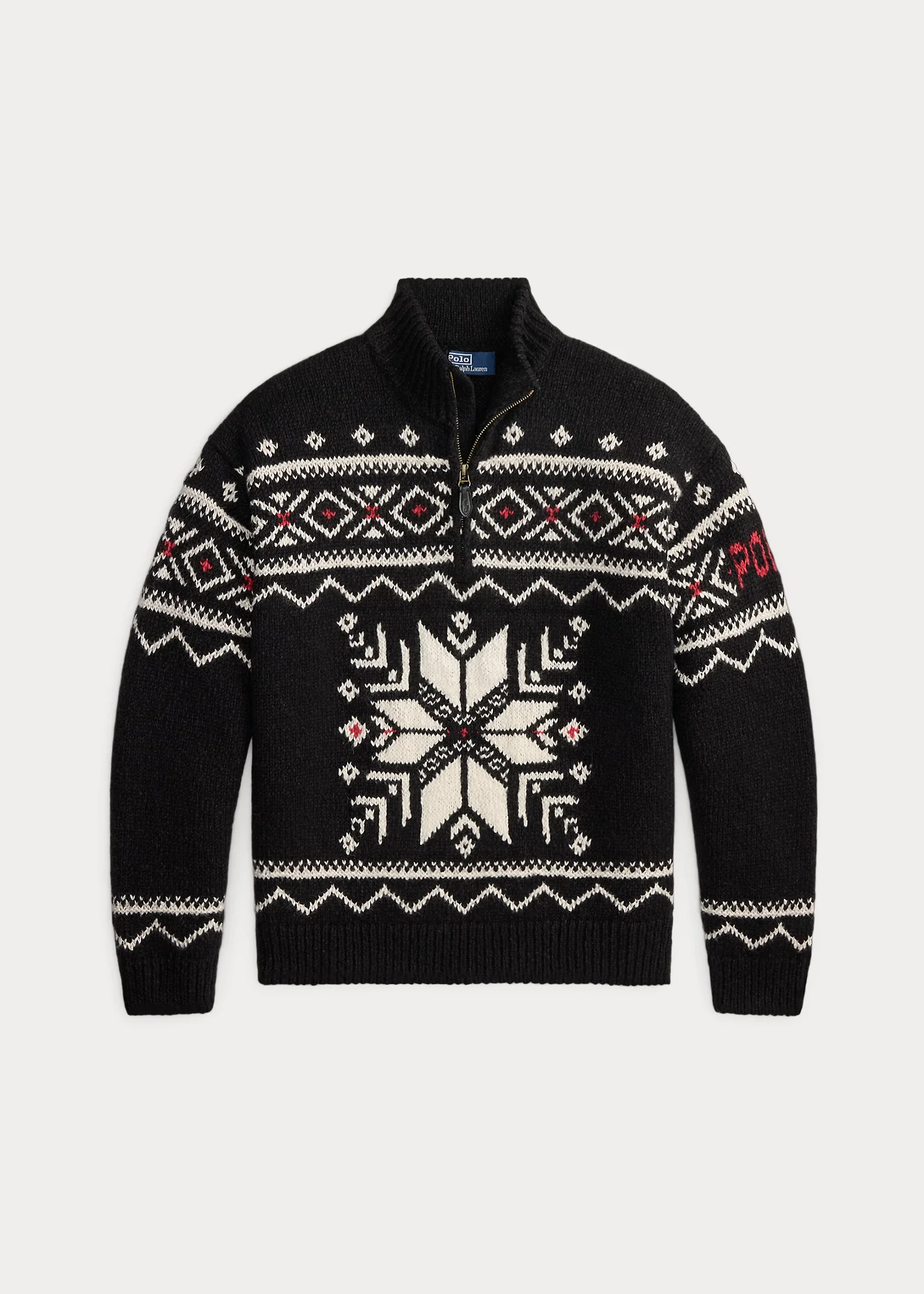 Snowflake Wool Quarter-Zip Sweater - 1
