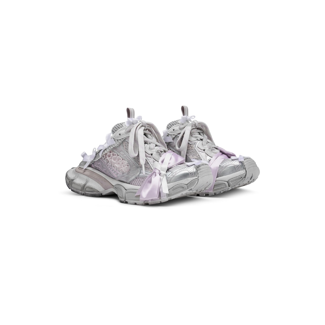 Women's 3xl Lace Mule in White/light Pink - 2
