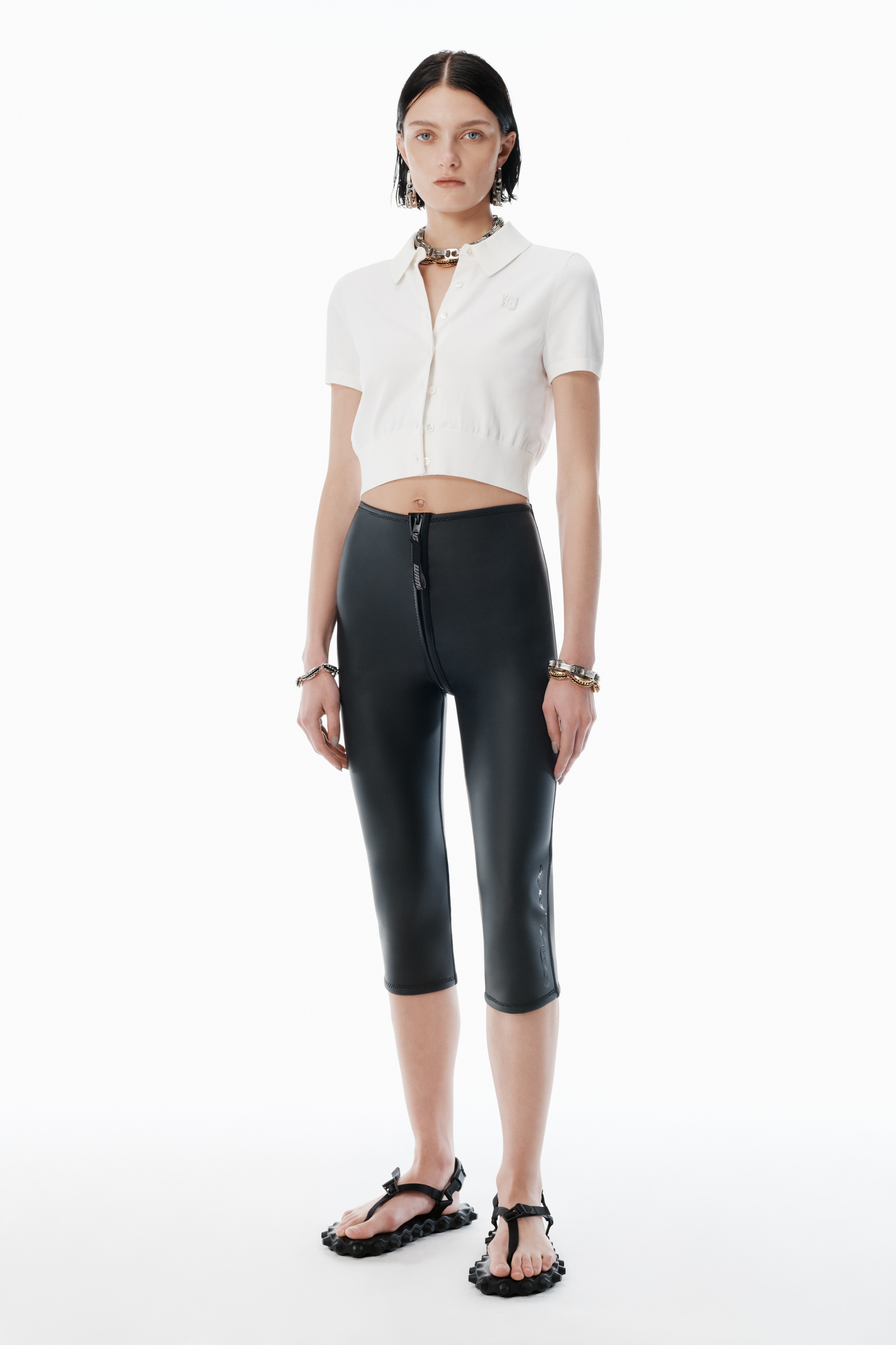 white logo-emboridered cardigan - 5