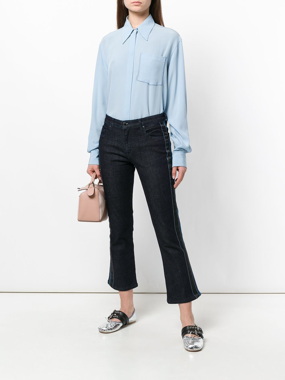 flared cropped jeans - 2