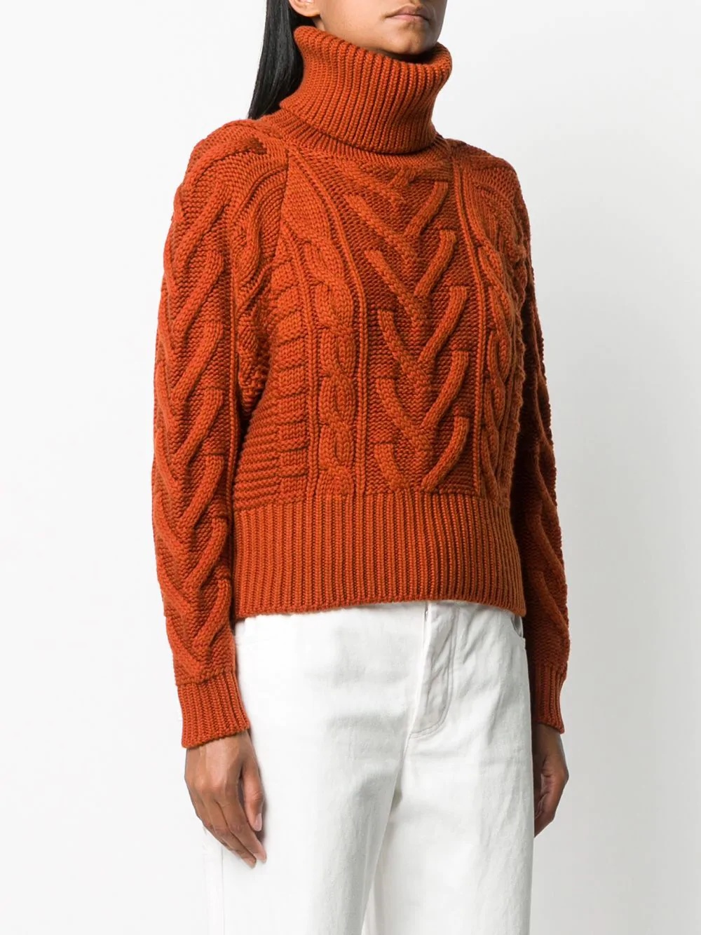 cable-knit rollneck jumper - 3