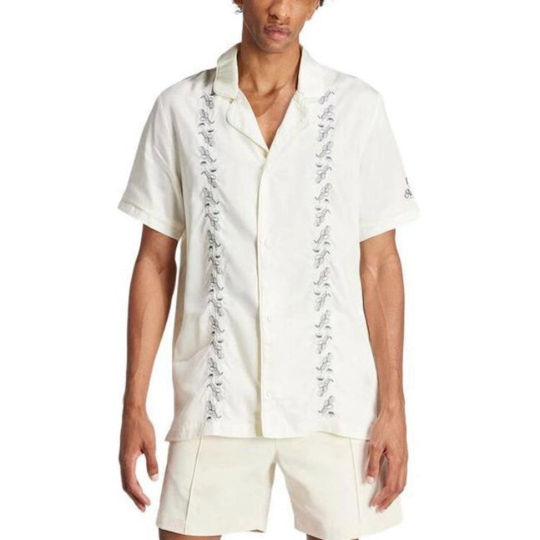 adidas Original Leisure Bowling Shirt Asia Sizing 'White' IS0194 - 2