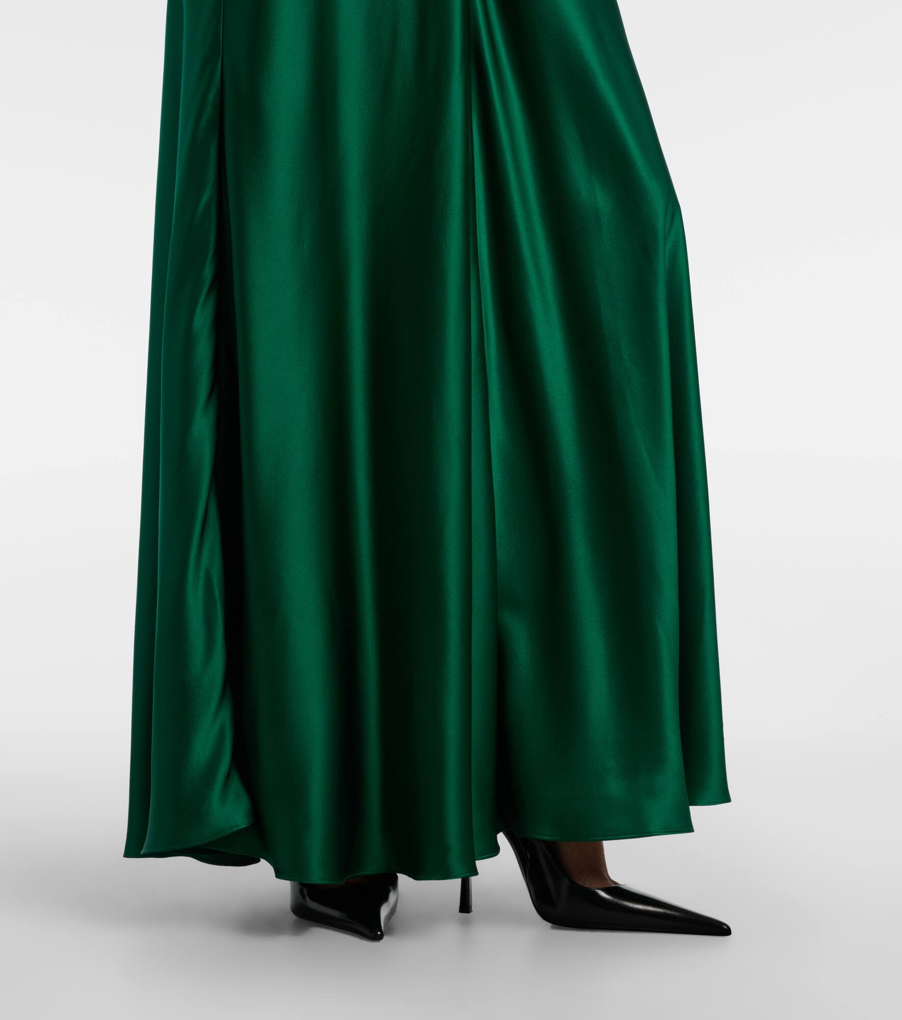 Sequined lace-trimmed silk gown - 5