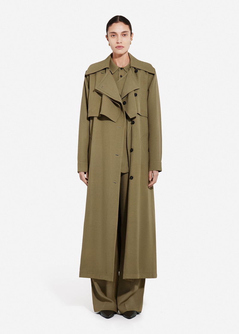 Double Layer Belted Trench in Viscose Twill 3