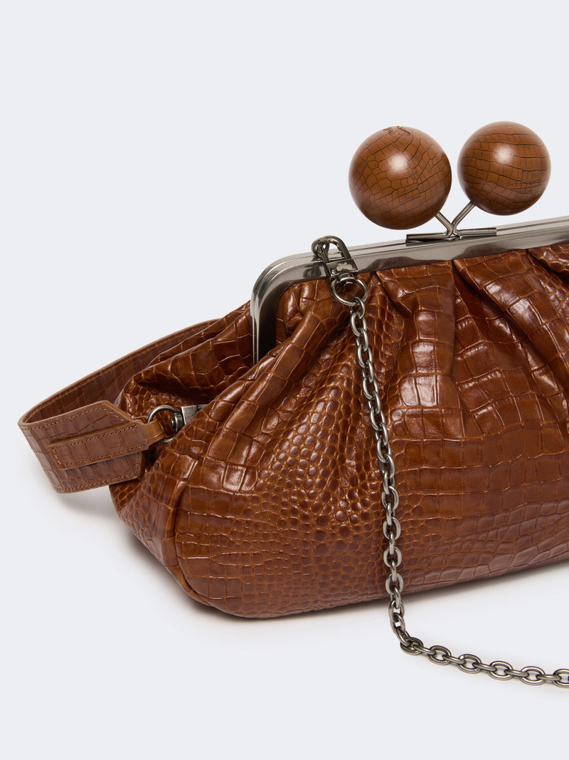 ALISSO Medium crocodile-print leather Pasticcino Bag - RED BROWN 3