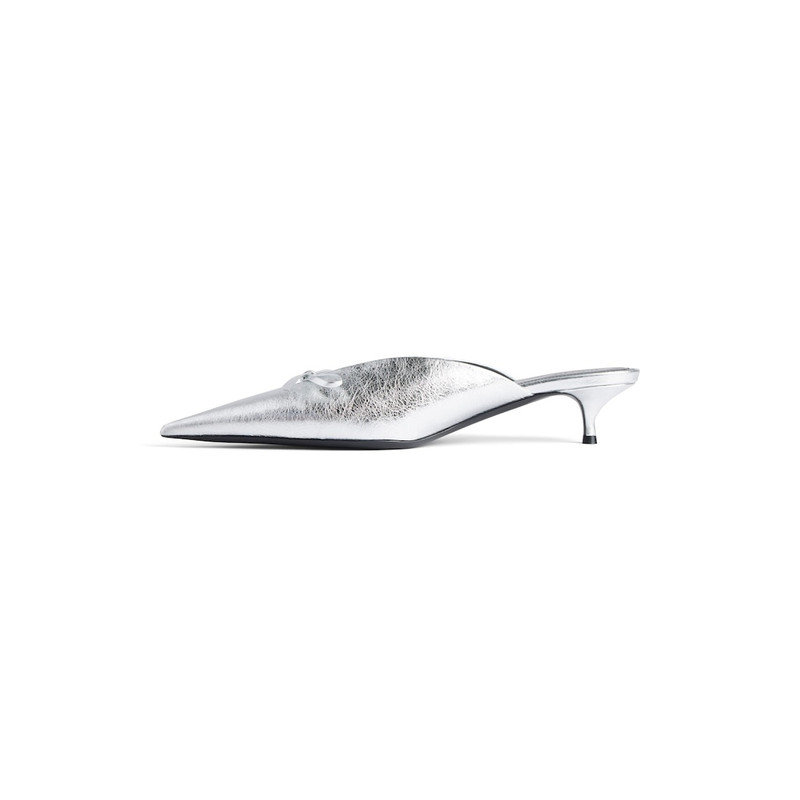 BALENCIAGA Women's Knife Bow 40mm Mule  in Silver outlook