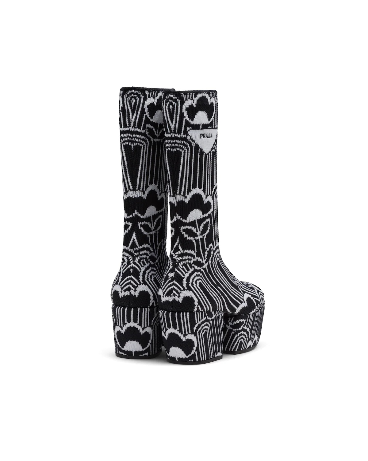 Jacquard knit platform boots - 3