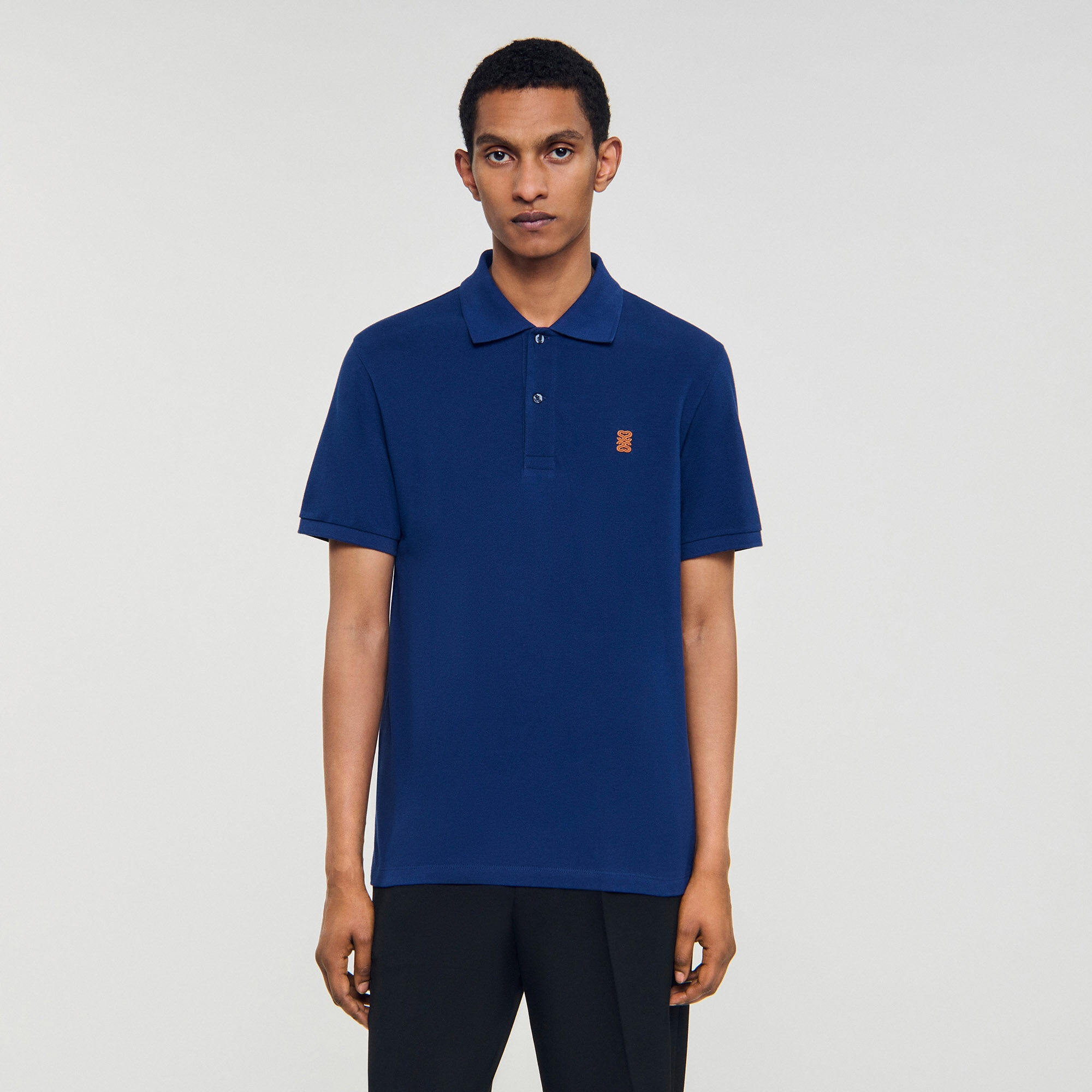 POLO SHIRT WITH LEATHER LOGO - 4