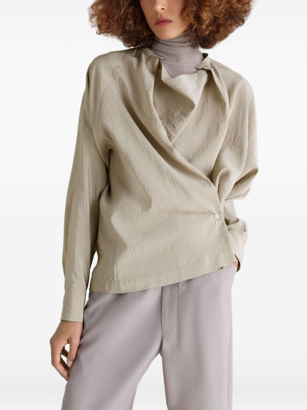 twisted draped blouse - 3