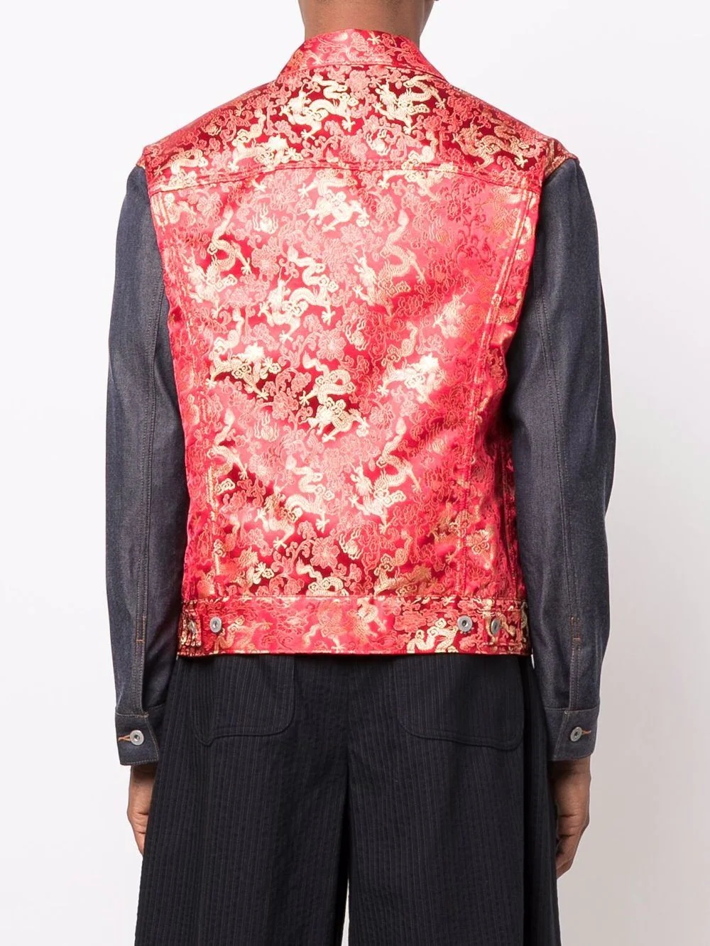 embroidered contrast jacket - 4