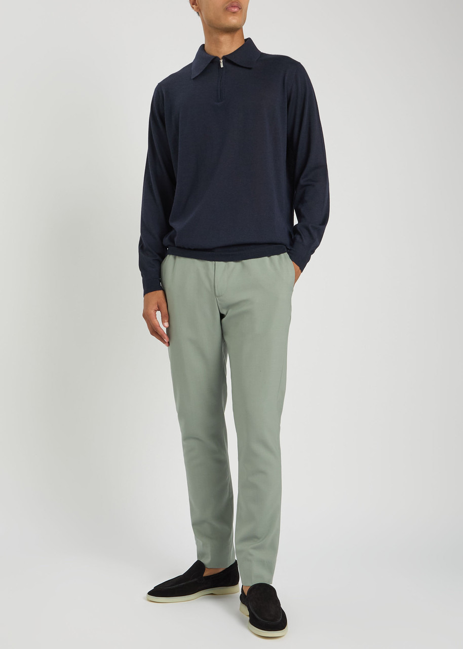 Lardini Fine-knit Wool-blend Polo Shirt - 4