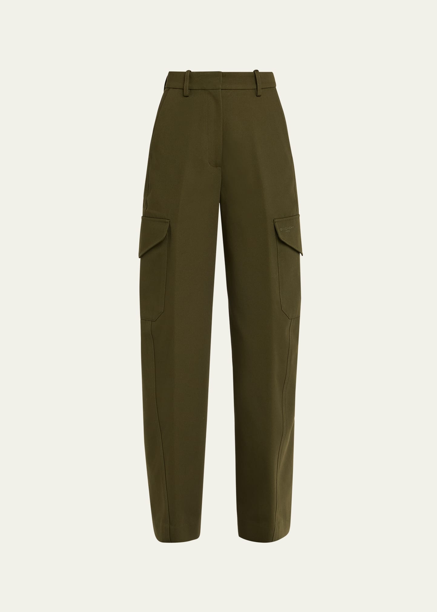 Barrel Leg Cargo Wool Trousers - 1