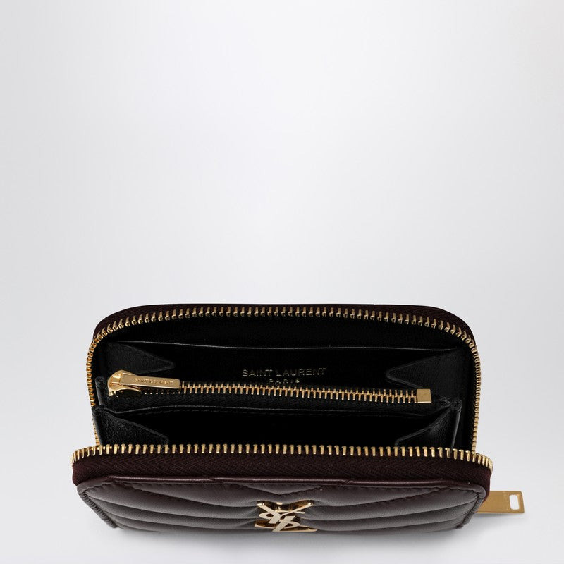 Saint Laurent Cassandre Leather Wallet In Cabernet Red Women - 2