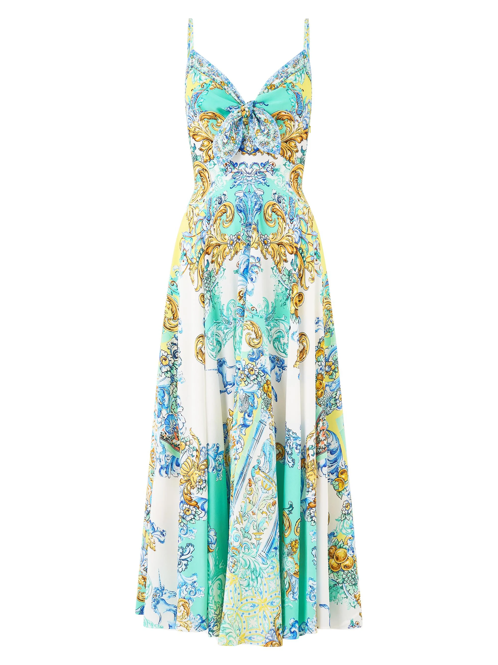 Women's Dial Up The Tiles Silk Maxi Dress - Dial Up The Tiles - 1