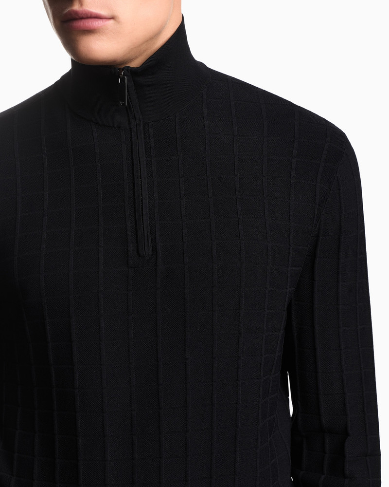ASV MOCK-NECK JUMPER IN A CHECK KNIT 5