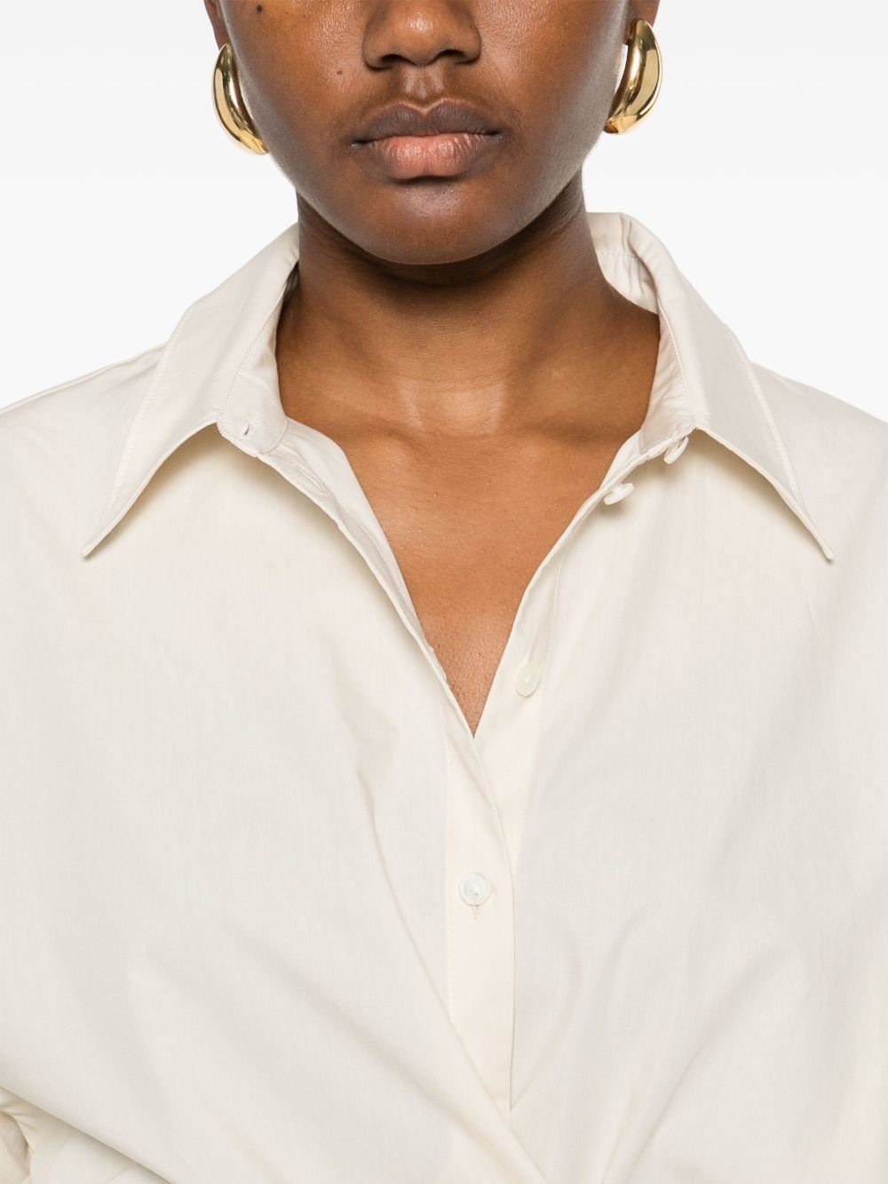 straight-collar twisted shirt - 5