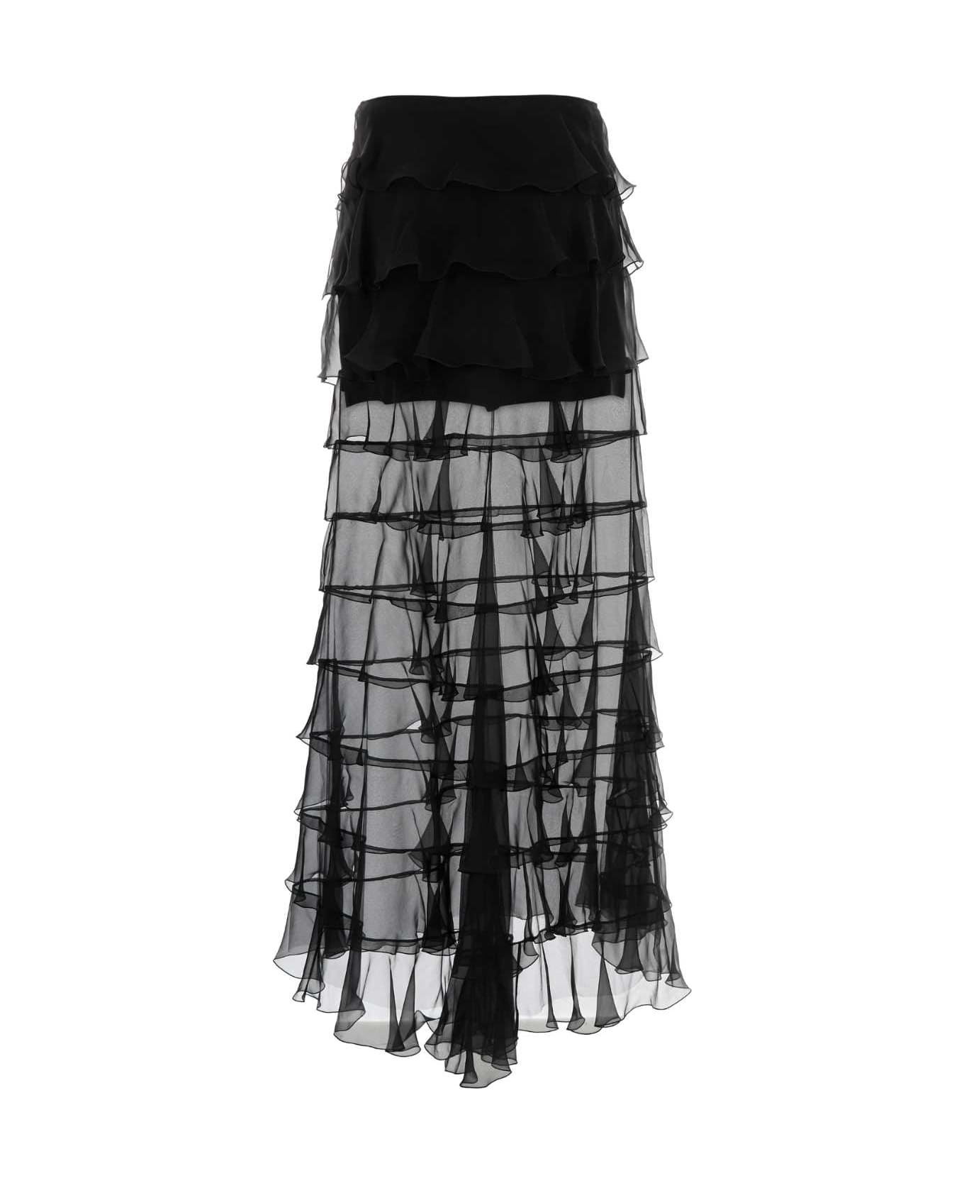 Black Chiffon Skirt - 2