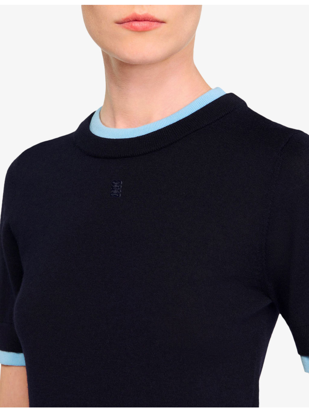 Short-Sleeved Knitted Wool Jumper - 5