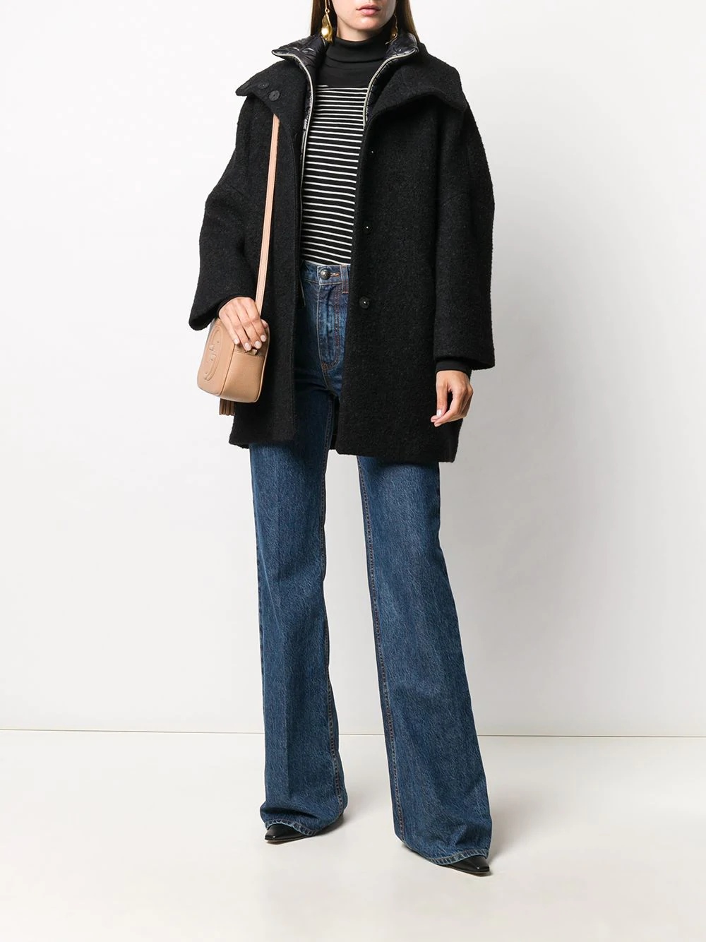 layered pea coat - 2