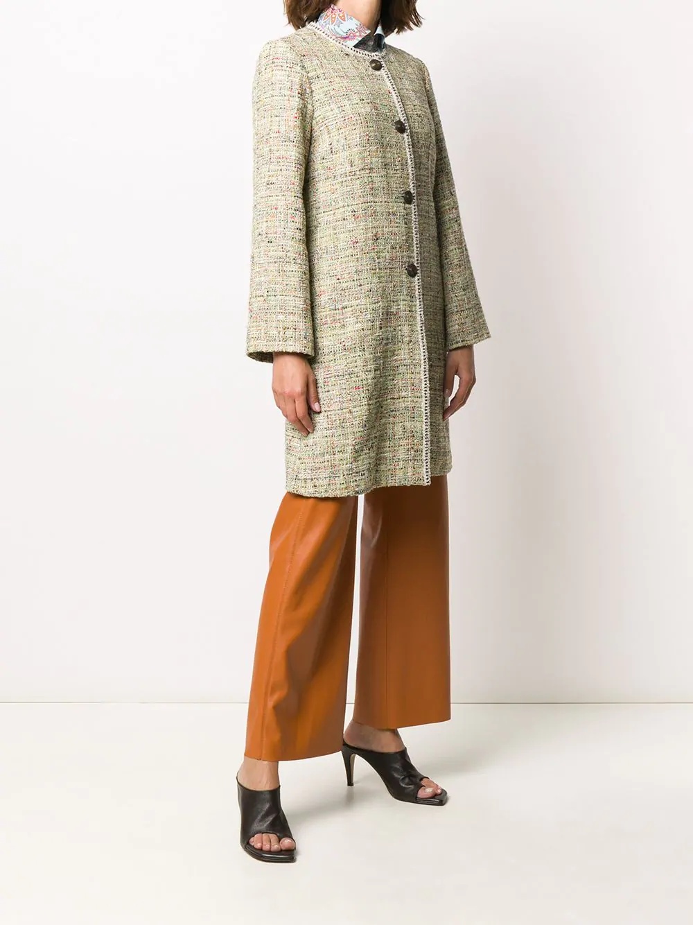 tweed longline coat - 3