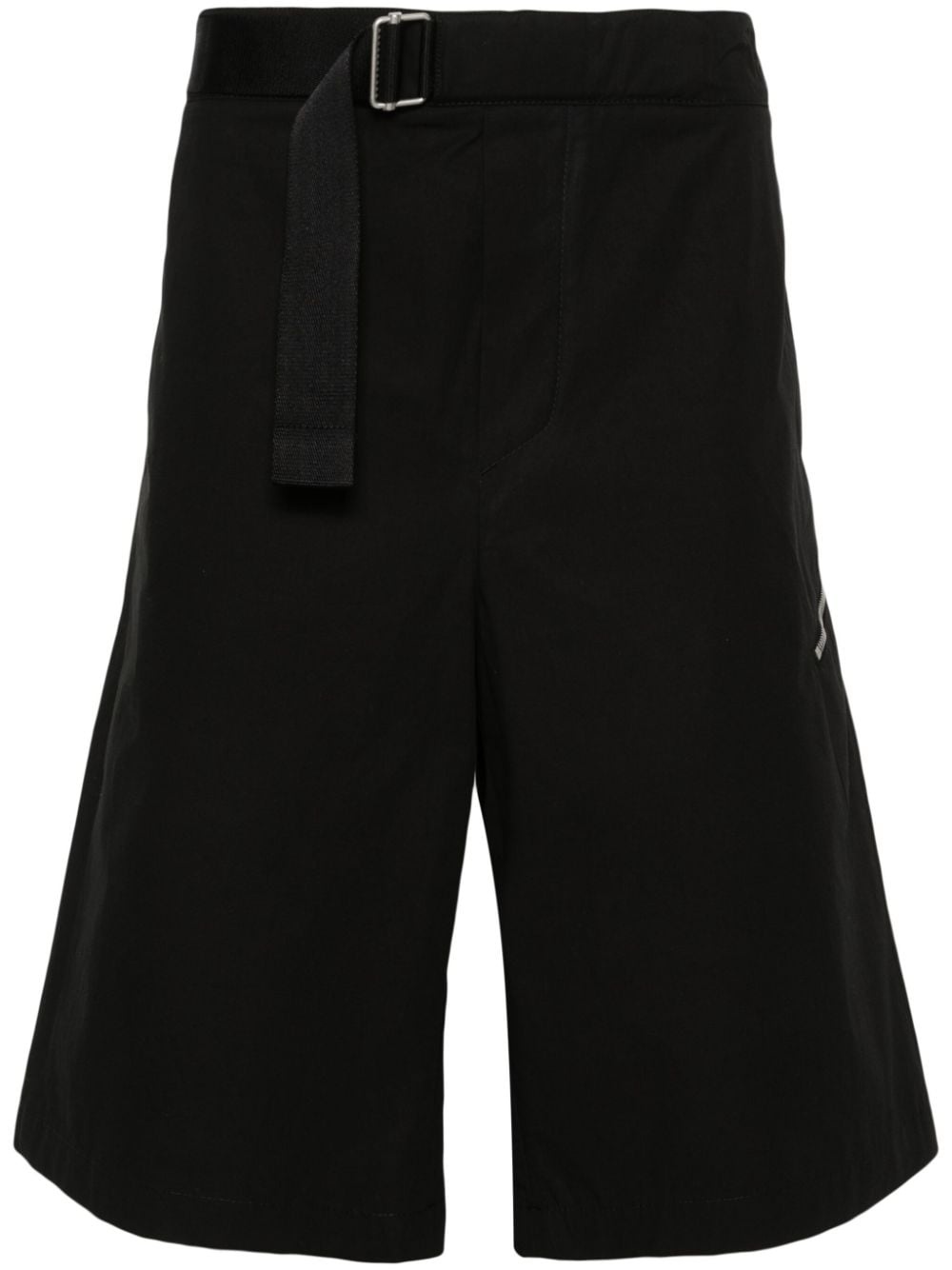belted cotton bermuda shorts - 1