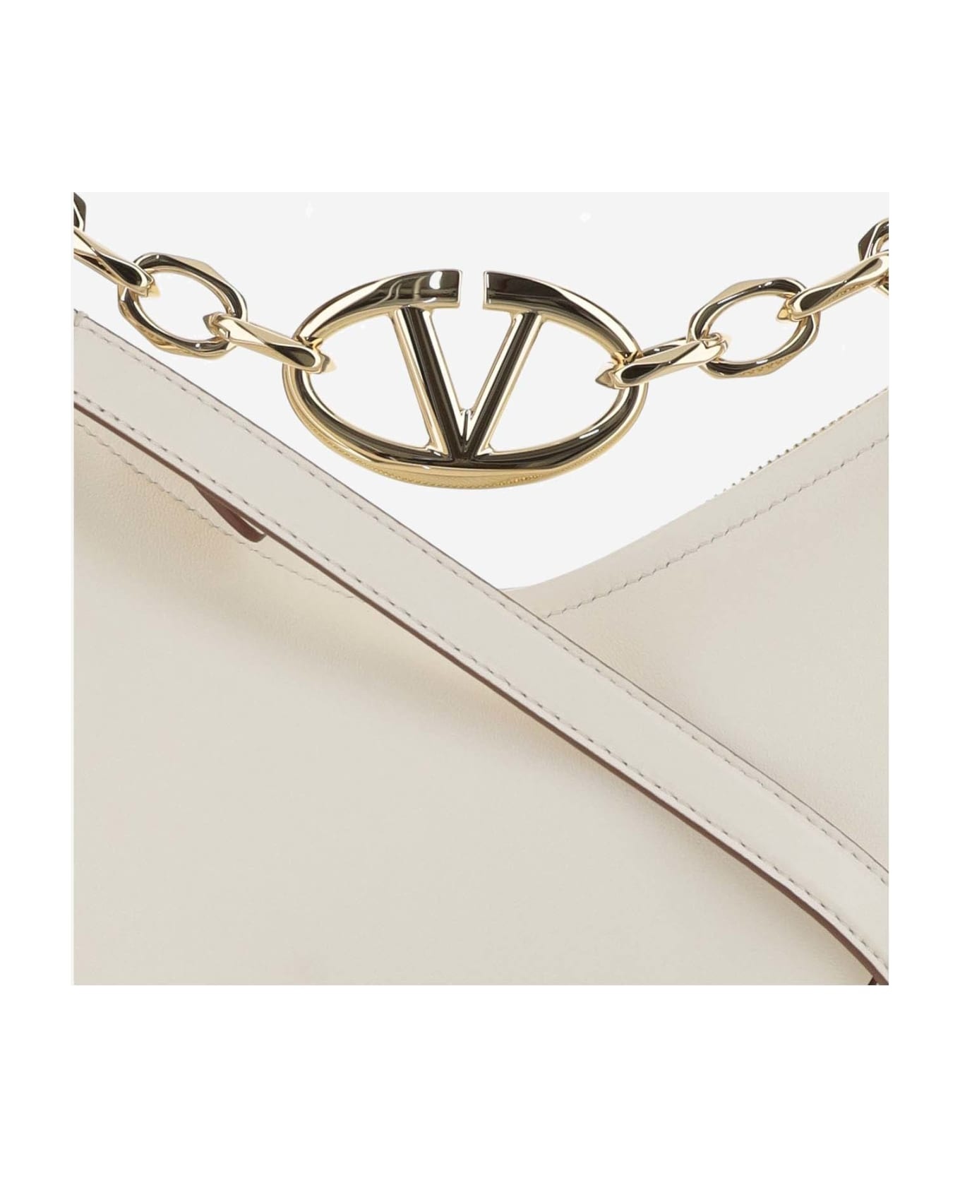 Mini Hobo Vlogo Moon Bag In Nappa Leather With Chain - 4