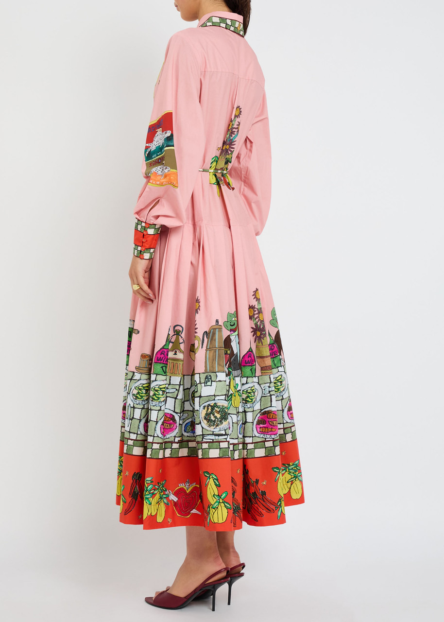 Alemais Contessa Printed Cotton Midi Shirt Dress - 3