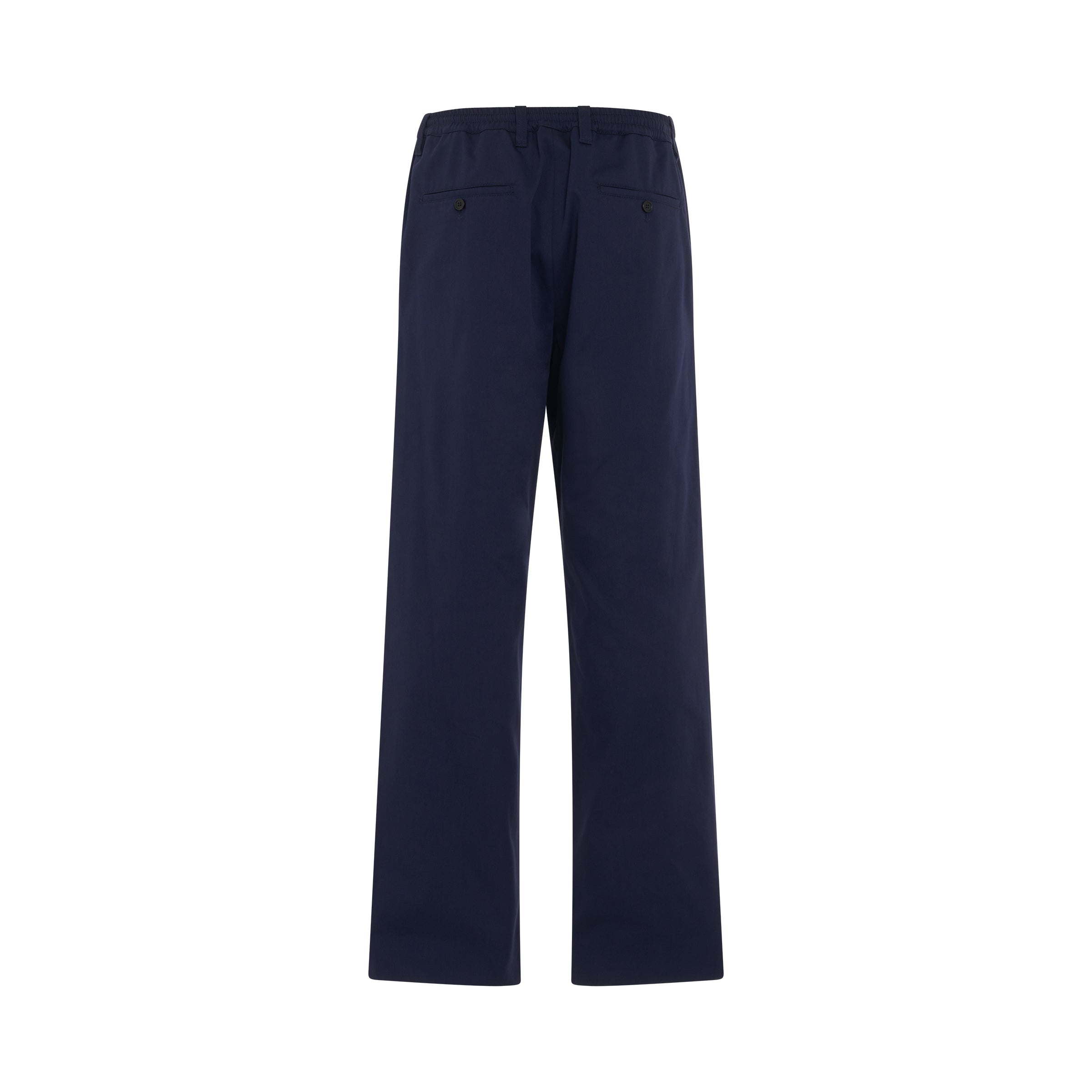 Straight Leg Regular Fit Cotton Pants in Ink - 4