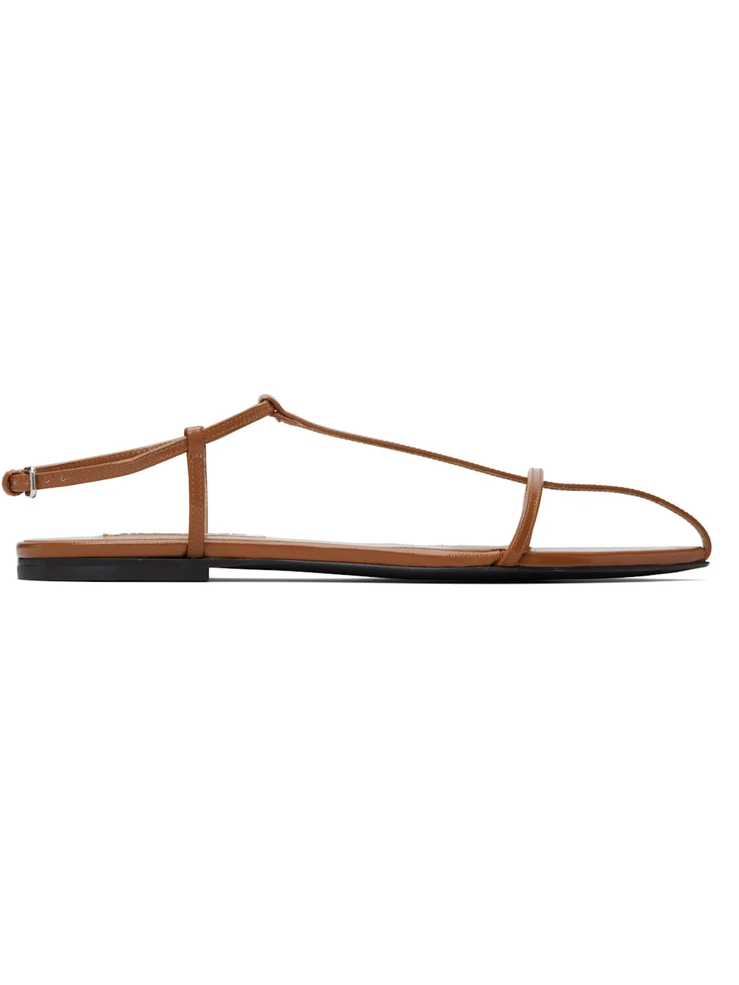 Brown Cage Flat Sandals - 1