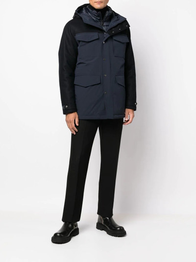 Paul & Shark multi-pocket down hooded coat outlook