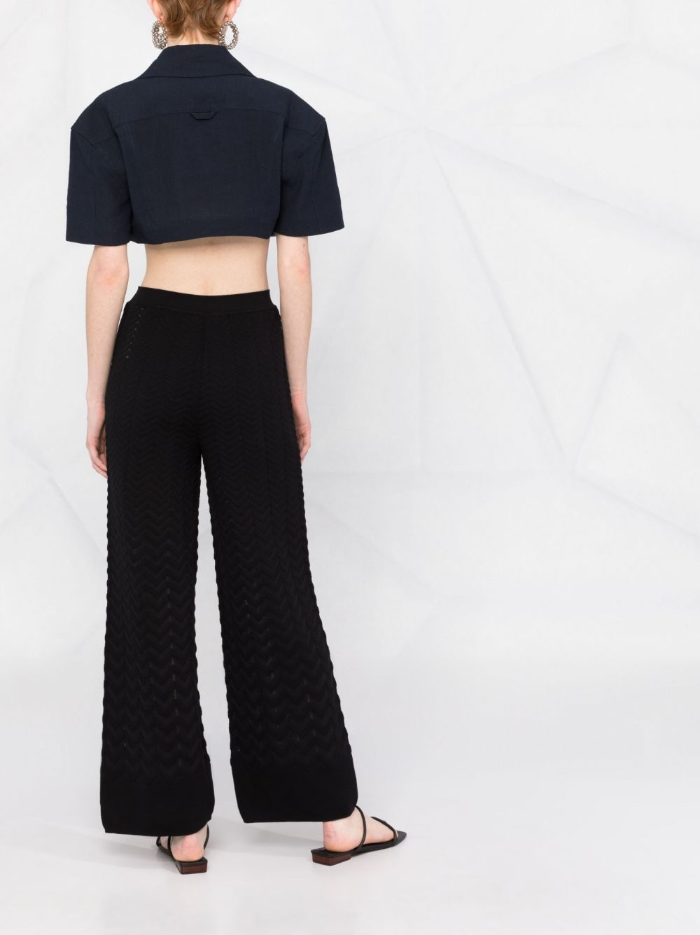 hemp-cotton cropped shirt - 4