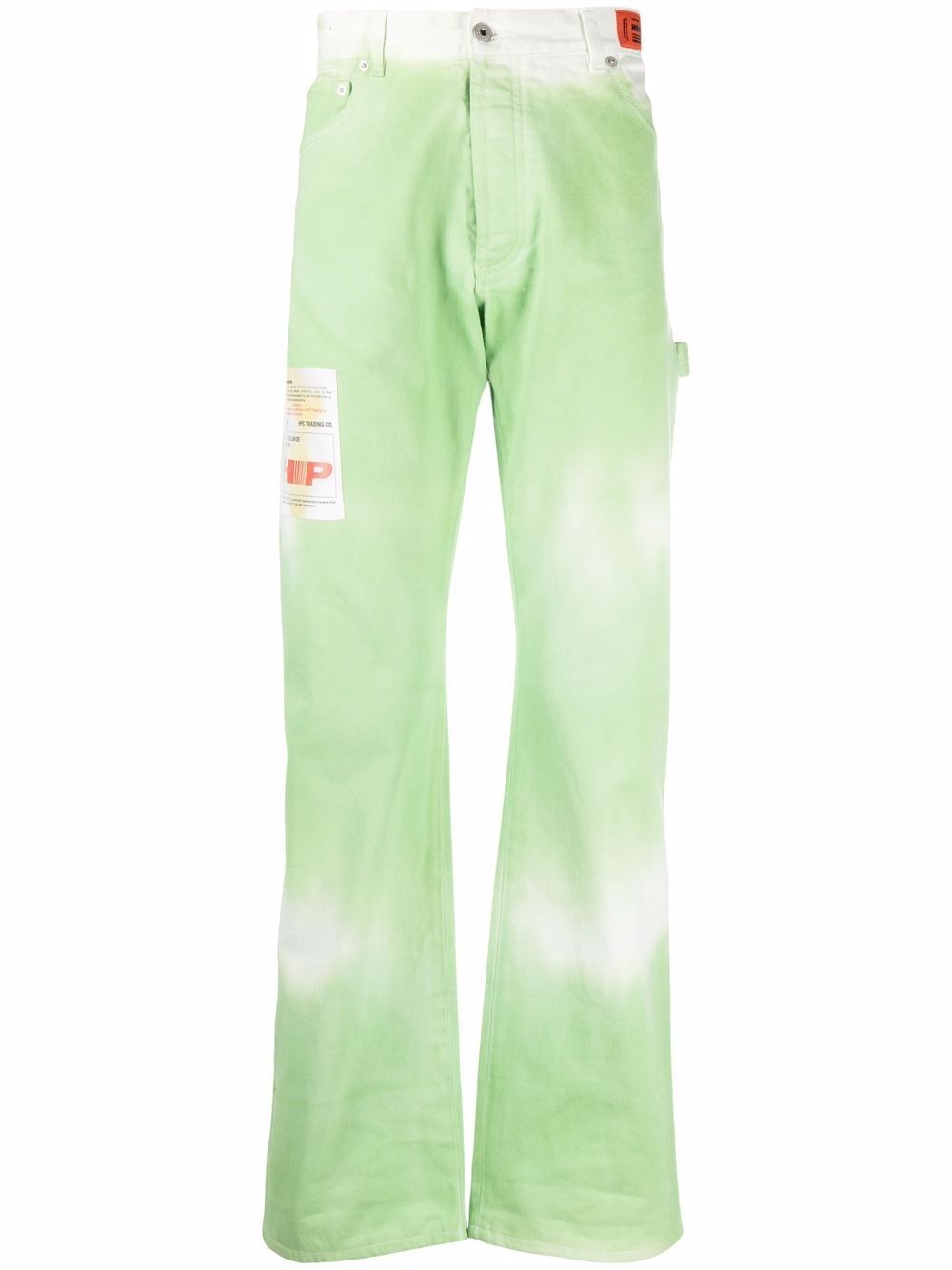 logo-patch tie-dye trousers - 1