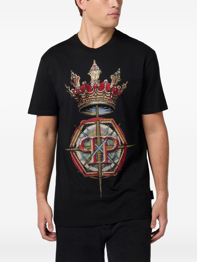 PHILIPP PLEIN rhinestone round-neck T-shirt outlook