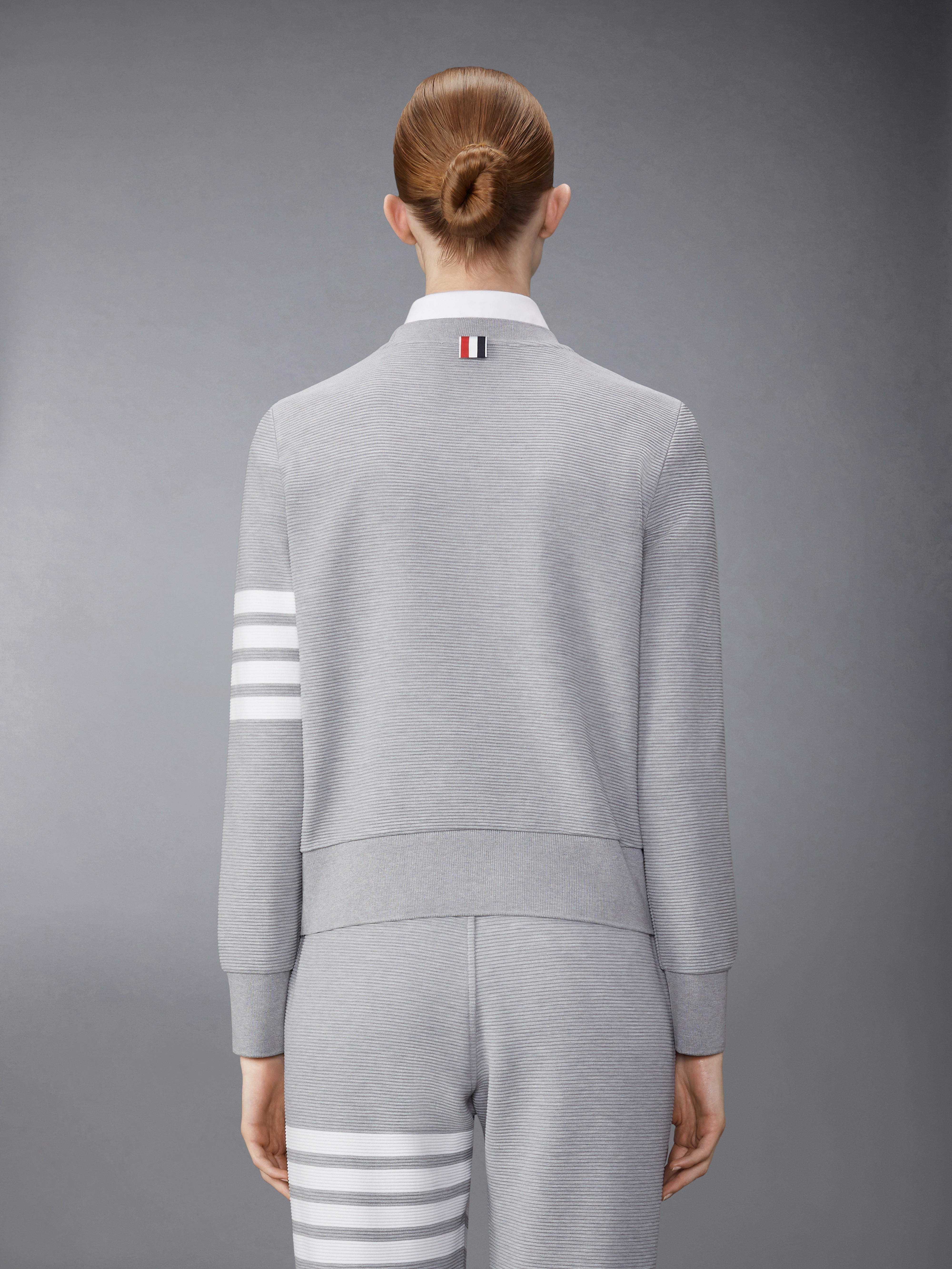 COTTON OTTOMAN RIB 4-BAR CREW NECK SWEATSHIRT - 3