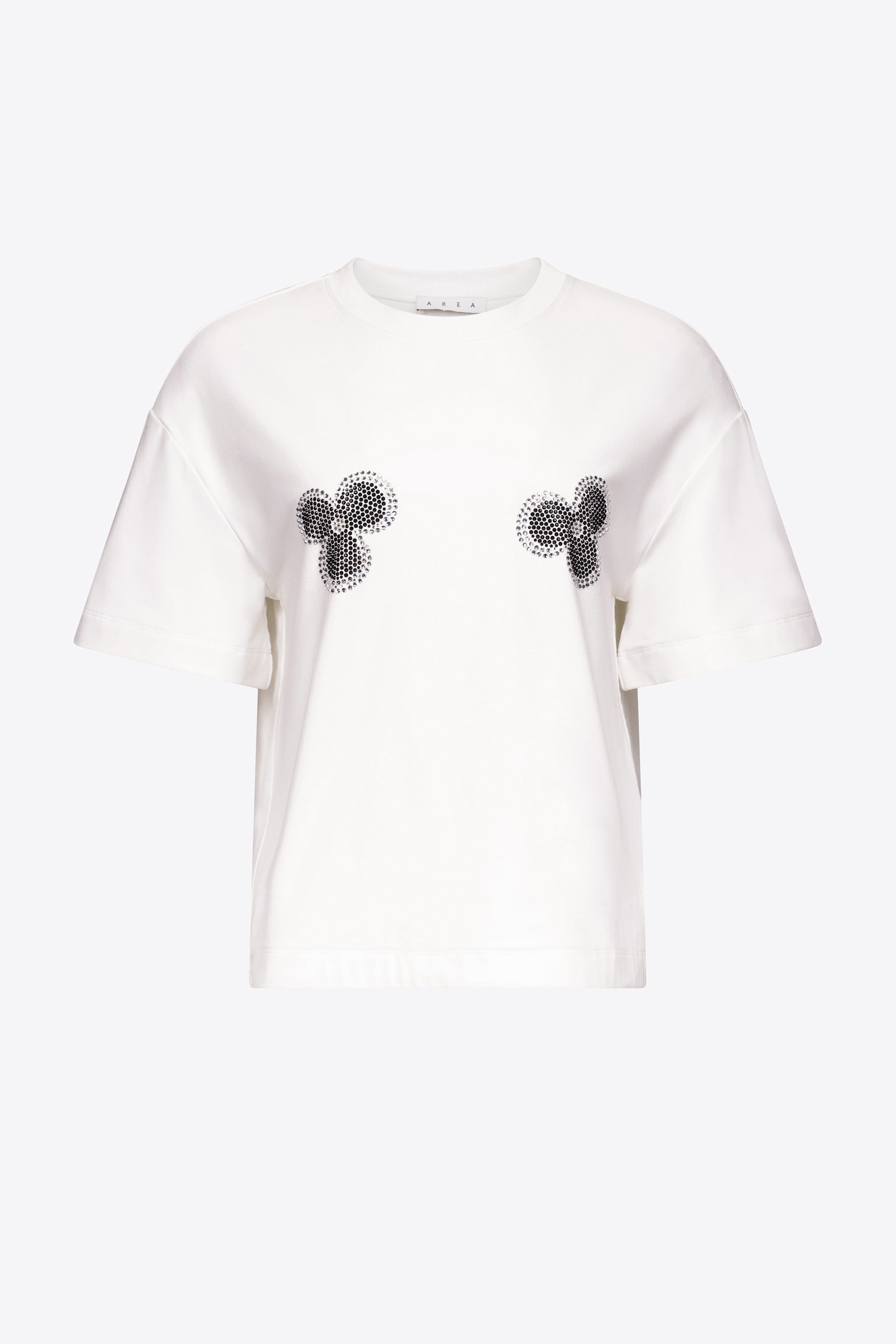 CRYSTAL EMBELLISHED FLOWER T-SHIRT - 1