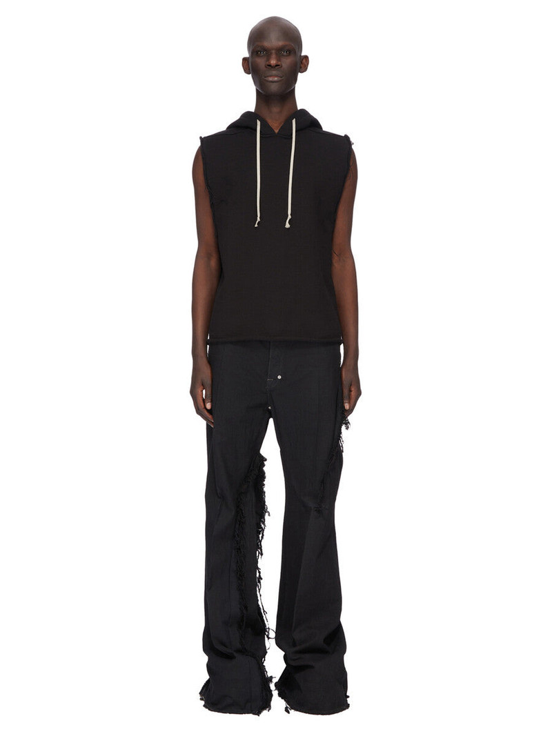 Rick Owens frayed-detail cotton trousers outlook