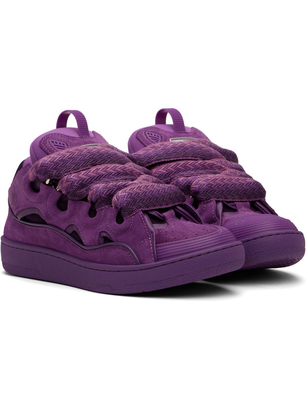 Purple Curb Leather Sneakers - 4