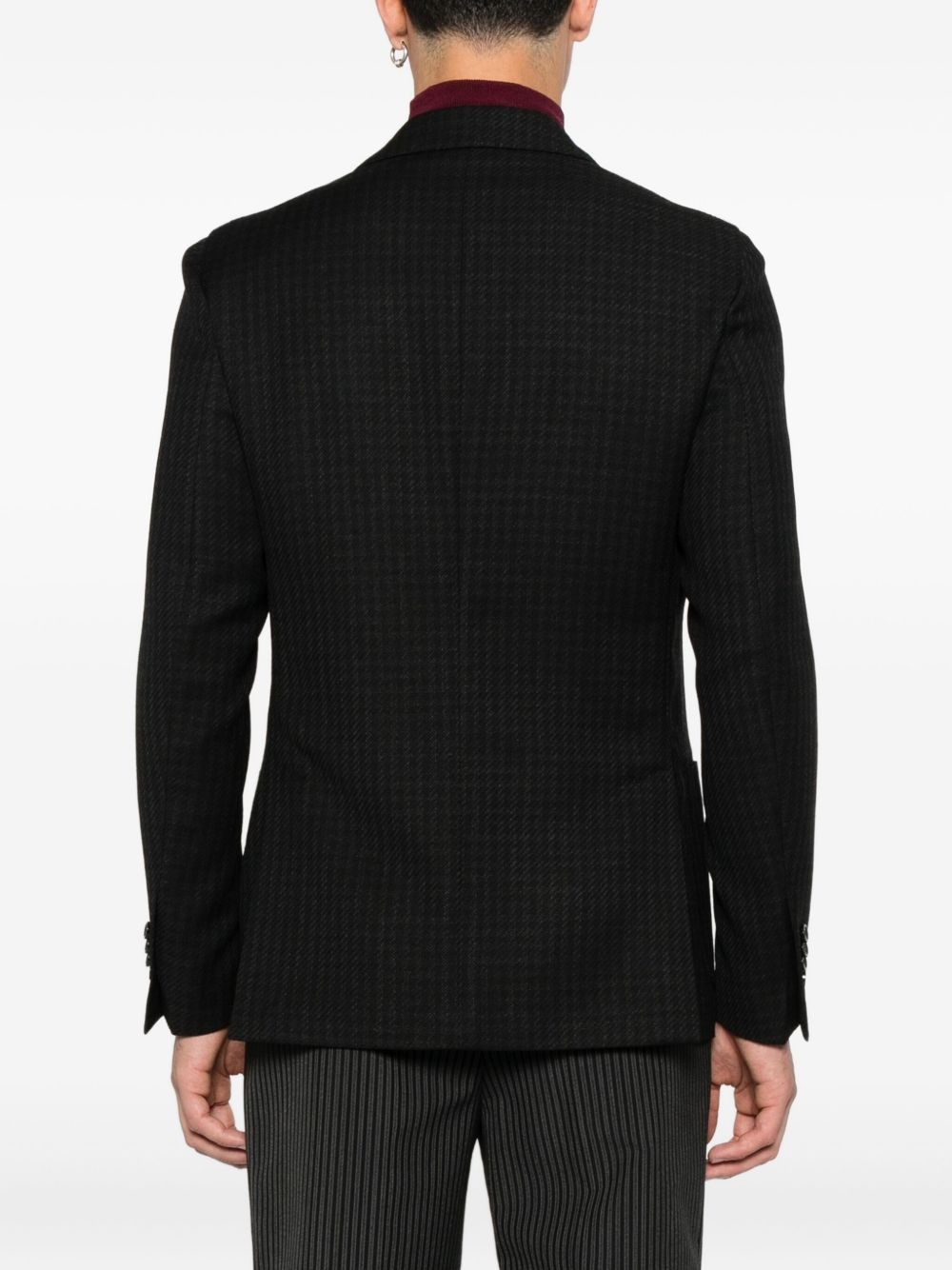 houndstooth-pattern two-button blazer - 4